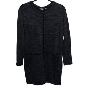Athleta charcoal gray long sleeve midi dress with pockets size L
